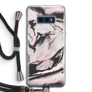 Roze stroom: Samsung Galaxy S10e Transparant Hoesje met koord