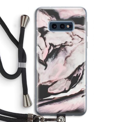 Roze stroom: Samsung Galaxy S10e Transparant Hoesje met koord