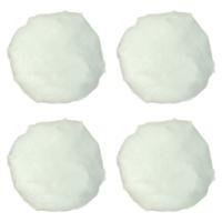 Carnaval verkleed Konijnen/hazen staart - 4x - wit - verkleedaccessoires - dierenpak