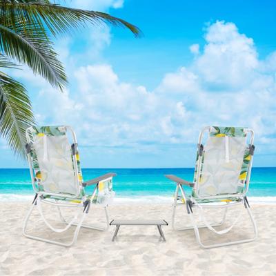 Strandstoelen met Tafel Opvouwbare Campingstoelen met Verstelbare Rugleuning Opvouwstoelen Groen
