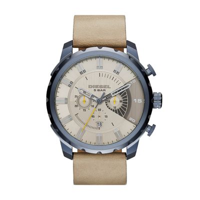 Horlogeband Diesel DZ4354 Leder Taupe 24mm