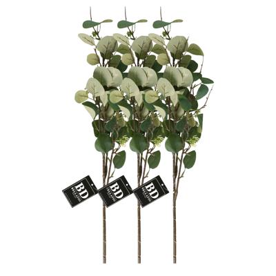 Kunstbloem/kunsttak Eucalyptus Narvik - 3x - 92 cm - lichtgroen - kunst zijdebloemen
