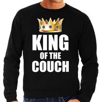 Koningsdag sweater king of the couch zwart voor heren - thumbnail