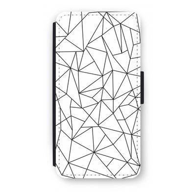 Geometrische lijnen zwart: iPhone 7 Plus Flip Hoesje