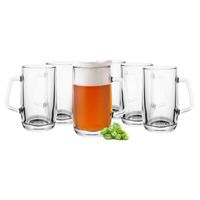 Glasmark Bierglazen - Bierpullen - transparant glas - 6x stuks - 500 ml - Oktoberfest