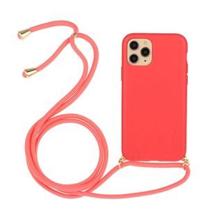 Lunso - Backcover hoes met koord - iPhone 11 Pro Max - Rood