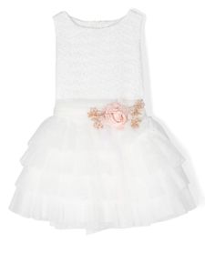 Mimilù robe sans manches à superposition en tulle - Blanc