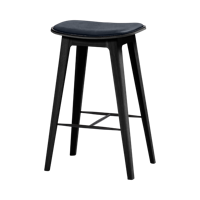 Nordic Bar Stool - Black Stained Oak with stitches