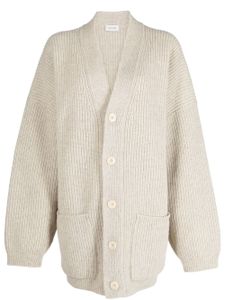 LEMAIRE cardigan en laine à design nervuré - Gris