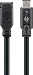 Goobay 45393 USB-kabel 1 m USB 3.2 Gen 1 (3.1 Gen 1) USB C Zwart