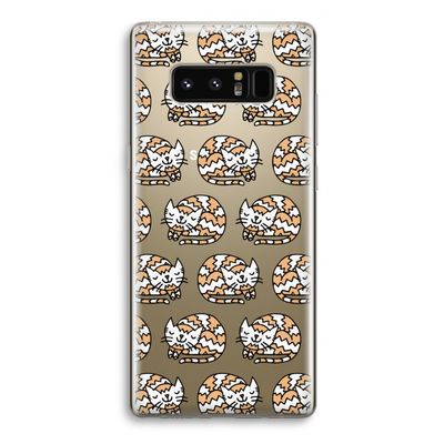 Slapende poes: Samsung Galaxy Note 8 Transparant Hoesje