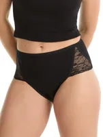 High Leg lace slip dames - Kant - 32292 - Hoog opgesneden kanten dames taille slip - Biologisch katoen - Onderbroek