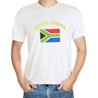 Wit t-shirt Zuid Afrika heren 2XL  - - thumbnail