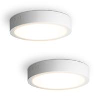 Set van 2 Indiana opbouwspots rond - 12 Watt 1160 Lumen - Wit - 2700K warm wit - LED downlight - IP20 stofdicht - 160mm