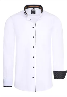 RustyNeal - Herenoverhemd - Wit - Harde Kraag - Katoen RustyNeal - Herenoverhemd - Wit - Harde Kraag - Katoen