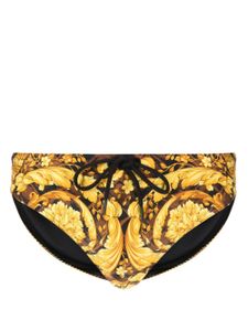 Versace slip de bain à imprimé Baroccodile - Marron