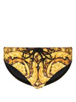 Versace slip de bain à imprimé Baroccodile - Marron