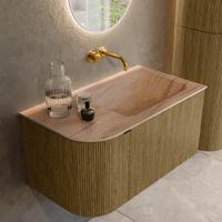 Badmeubel Mondiaz Kurve-Dlux | 85 cm | Meubelkleur Dusk | Wastafelkleur Saba | Solid surface | Wasbak rechter zijde spoelbak | Zonder kraangat(en) Badmeubel Mondiaz Kurve-Dlux | 85 cm | Meubelkleur Dusk | Wastafelkleur Saba | Solid surface | Wasbak rechter zijde spoelbak | Zonder kraangat(en)