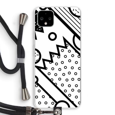 Pop Art #4: Pixel 4 XL Transparant Hoesje met koord