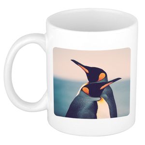 Dieren foto mok pinguin - pinguins beker wit 300 ml