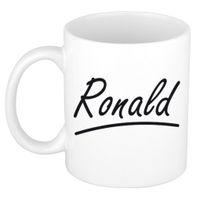 Naam cadeau mok / beker Ronald met sierlijke letters 300 ml - thumbnail