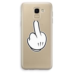 Middle finger white: Samsung Galaxy J6 (2018) Transparant Hoesje