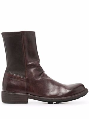 Officine Creative bottines à empiècements contrastants - Marron