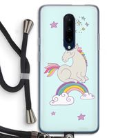 Regenboog eenhoorn: OnePlus 7 Pro Transparant Hoesje met koord