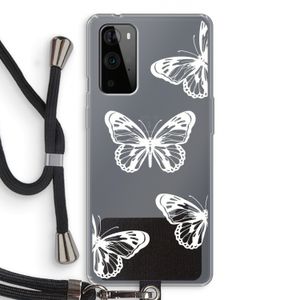 White butterfly: OnePlus 9 Pro Transparant Hoesje met koord