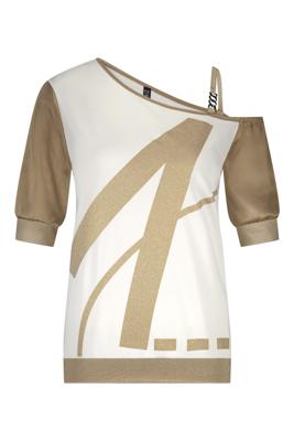 Zip73 Top One Shoulder Z25/109/02/710 T-shirt Korte Mouw 710 Gold