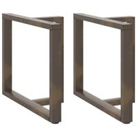 Eettafelpoten 2 st T-vormig 100x35x(72-73) cm staal naturel
