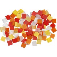 Creativ Company Mini mozaiek, afm 5x5 mm, dikte 2 mm, rood/oranje harmonie, 25 gr/ 1 doos