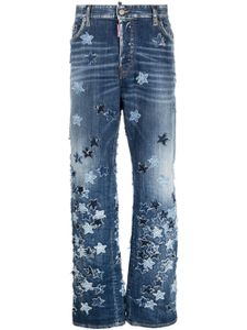 DSQUARED2 jean à design patchwork - Bleu