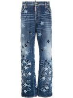 DSQUARED2 jean à design patchwork - Bleu