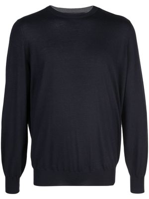Brunello Cucinelli pull à détails de coudières - Bleu