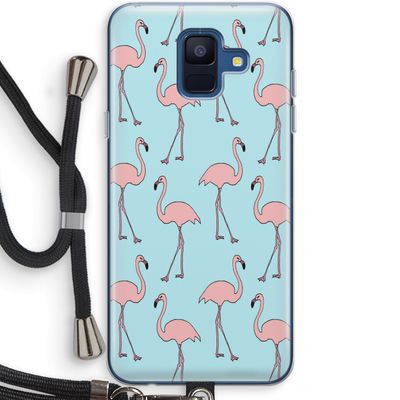 Anything Flamingoes: Samsung Galaxy A6 (2018) Transparant Hoesje met koord