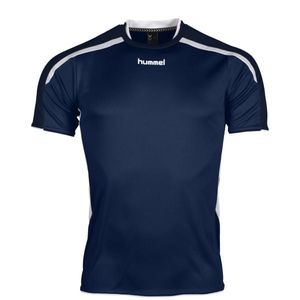 Hummel 110005 Preston Shirt Korte Mouw - Navy-White - XXL