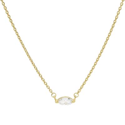 Karma Ketting Single Zirconia Oval Goud