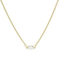 Karma Ketting Single Zirconia Oval Goud