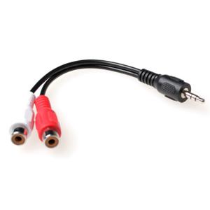 ACT 0.15m 2x RCA/3.5mm audio kabel 0,15 m 2 x RCA Zwart