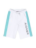 Aigner Kids short en coton à logo brodé - Blanc