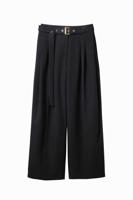 Wijde pantalon - BLACK - XS