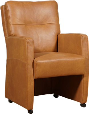 Cognac leren landelijke eetkamerfauteuil Sharp - Granada leer Sahara (cognac leer)