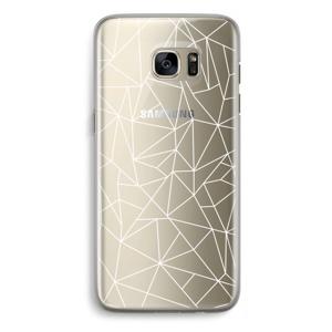 Geometrische lijnen wit: Samsung Galaxy S7 Edge Transparant Hoesje