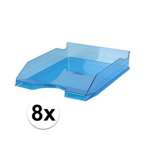 8 Stuks brievenbakjes transparant blauw A4 formaat