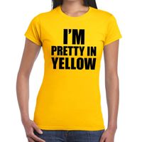 I'm pretty in yellow t-shirt geel dames