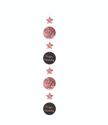 Hangdecoratie 50 Jaar Roségoud/Zwart (1,2m)