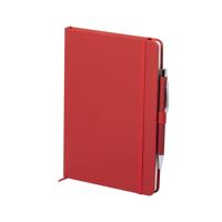 Schrift/notitieboekje met elastiek/pen A5 formaat - rood