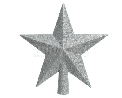 Piek Glitter Ster Kunststof 19cm Zilver