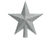 Piek Glitter Ster Kunststof 19cm Zilver - thumbnail
